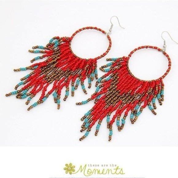 Bohemian Beads Tassel Earrings - Picture 11 of 14